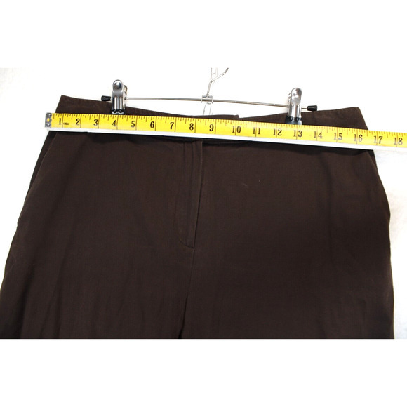 Talbots Stretch Wide Leg Pants Women 12 Brown Office‎ Wear Flat Front Pockets - Picture 4 of 11